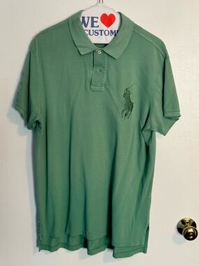 Polo Ralph Lauren Green Shirt - Classic Men's Short Sleeve Big Pony Large